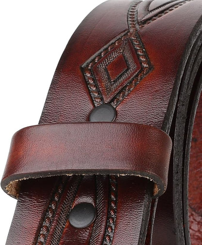 F&L CLASSIC Men's full Grain Vintage Distressed leather Belt,easy to change Roller buckle,1.5" Wide,USA,
