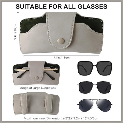 Car Sunglasses Holder for Car Visor Vegan Leather Auto Eyeglass Case with Clip Automotive Interior Visor Accessories