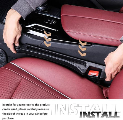 2PCS Upgraded Car Seat Gap Filler Organizer,Versatile Car Gap Filler Organizer with Hooks & Storage Slots Design,Soft Cars Seat Gaps Fillers Strip Cars Accessories Interior