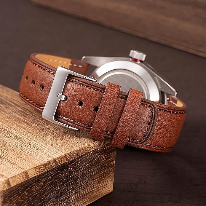 SEURE Quick Release Watch Band,Top Genuine Leather Watch Straps 19mm 20mm 21mm 22mm 24mm for Men and Women