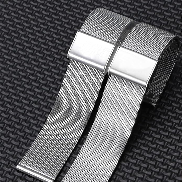 TStrap Mesh Watch Band Metal - Black Quick Release Watch Bands for Men Women - Stainless Steel Smart Watches Strap Bracelet Replacement - 10mm 12mm 14mm 16mm 18mm 20mm 22mm