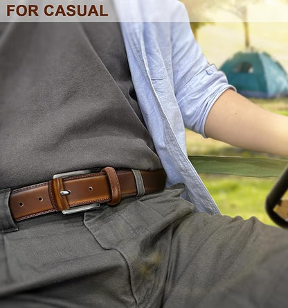 BULLIANT Men Belt Multi Pack,Leather Belt For Gift Men Golf Dress Casual Jean 7Holes 1 3/8"