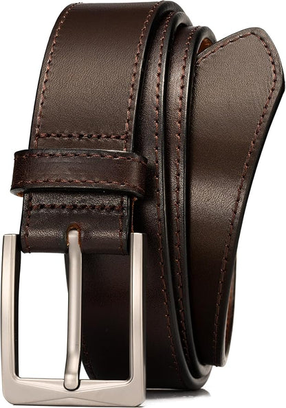 WOLFANT Men's 35mm Dress Casual Belt,100% Italian Full Grain Real Solid Leather