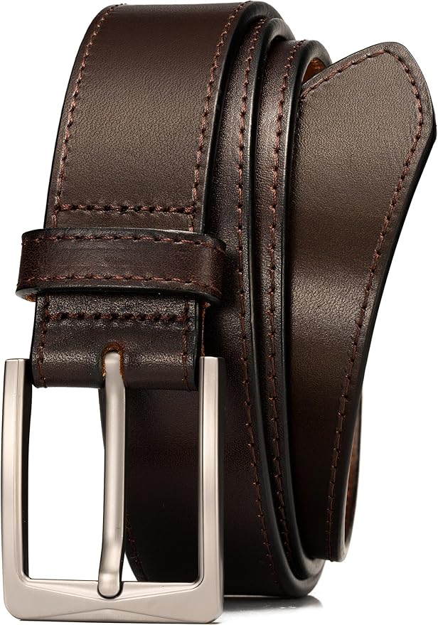 WOLFANT Men's 35mm Dress Casual Belt,100% Italian Full Grain Real Solid Leather