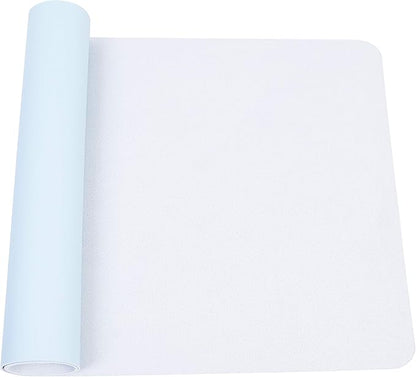 YSAGi Non-Slip Leather Desk Pad L Size, Waterproof Laptop Computer Desk Keyboard Mat, Table Protector Blotter Mat, Large Mouse Pad for Office/Work/Home/Decor(Sky Blue, 35.4" x 17")