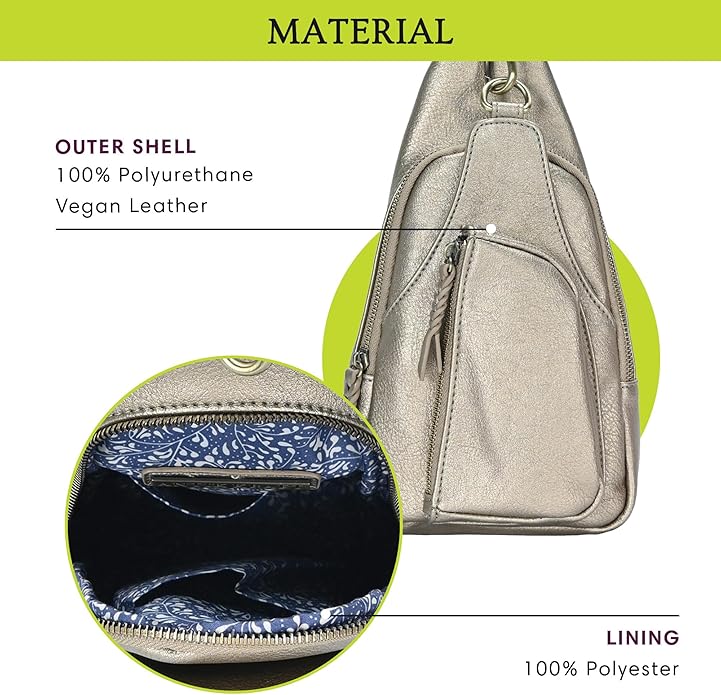 MMS Brands Antik Kraft Tasha Crossbody Sling | Vegan Leather Crossbody Bag for Women with 16-20" Strap | Sling Bags for Women
