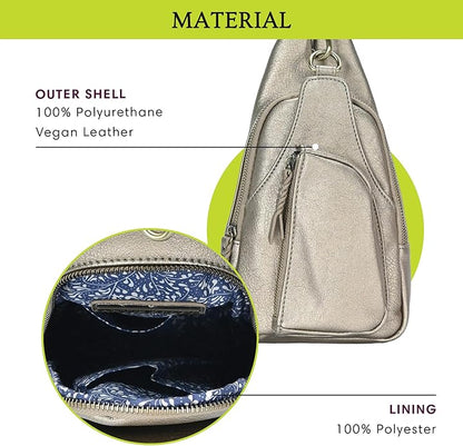MMS Brands Antik Kraft Tasha Crossbody Sling | Vegan Leather Crossbody Bag for Women with 16-20" Strap | Sling Bags for Women