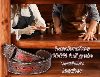 F&L CLASSIC Western Belt without buckle for men – Full Grain Leather Cowboy Belts for jeans - One Piece Leather strap belt