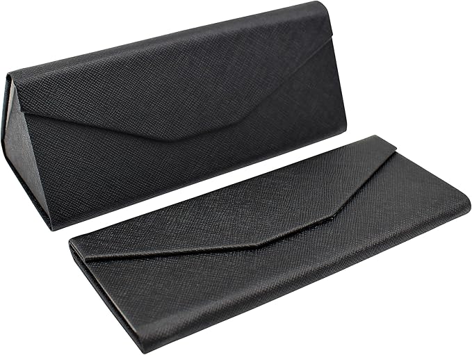 Real Sic Glasses Case for Men and Women - Magnetic Folding Hard Shell Sunglass Holder - Inspired by Solid Color