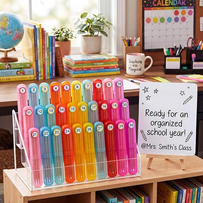 Remerry 90 Pcs Travel Toothbrush Holder Case with 1-30 Number Stickers Portable Pencil Case Multipurpose Toothpaste Boxes for Pencil Organization Back to School Student Gifts from Teacher, 6 Colors