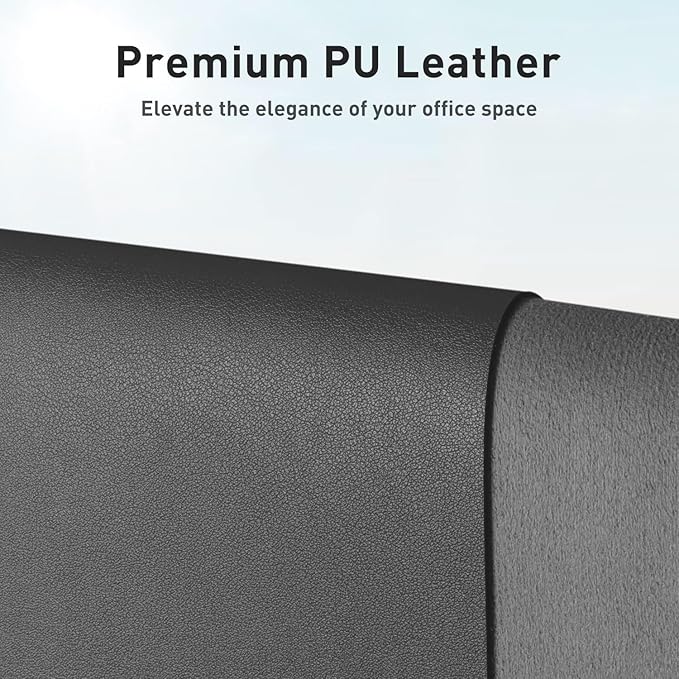 Aothia Faux Leather Desk Mat - Non-Slip PU Leather Desk Blotter, Waterproof Writing Surface, Large Desk Pad for Office & Home (Grey, 55" x 24")