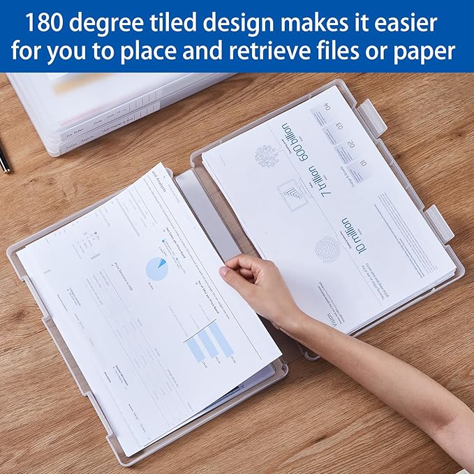 8 Packs Paper Storage Boxes, Plastic Multi-Purpose Thick Scrapbook Storage Box for Office,Craft or Art Supplies, 8.5 x 11 Plastic Portable Project Case for US letter Size and A4 paper