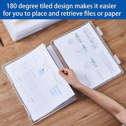 8 Packs Paper Storage Boxes, Plastic Multi-Purpose Thick Scrapbook Storage Box for Office,Craft or Art Supplies, 8.5 x 11 Plastic Portable Project Case for US letter Size and A4 paper