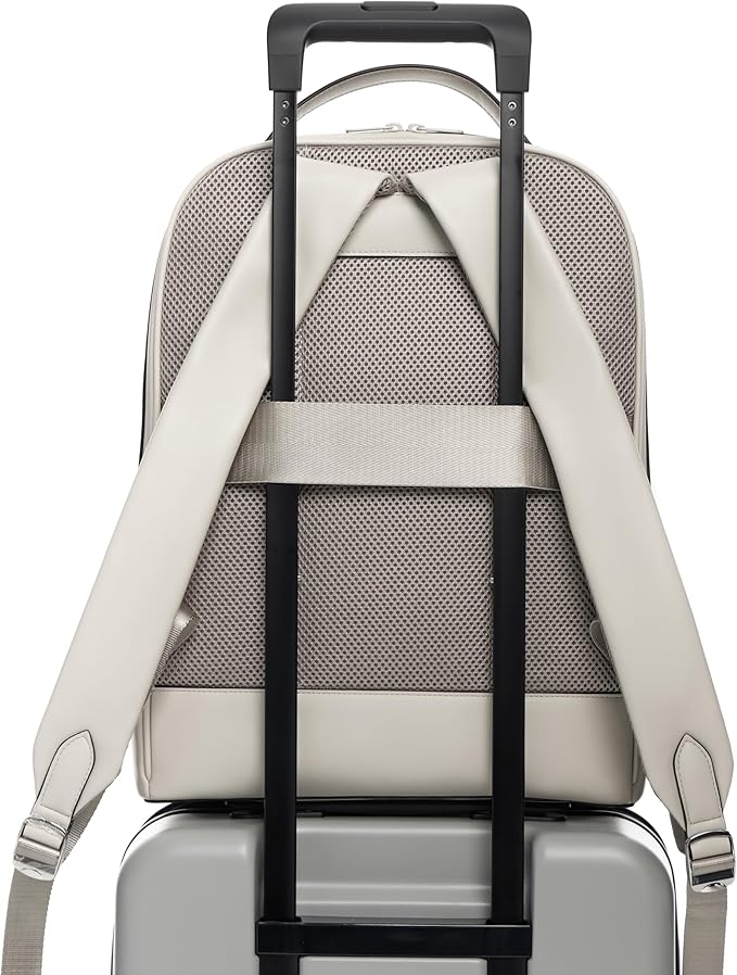 Comfyable x Edition Premium Vegan Leather Backpack for 13" 14" 15" 16" Laptops, Business Trip Backpack with Trolley Strap & YKK Zipper, Water-repellent Durable Bag for Men Women, Daypack for Work