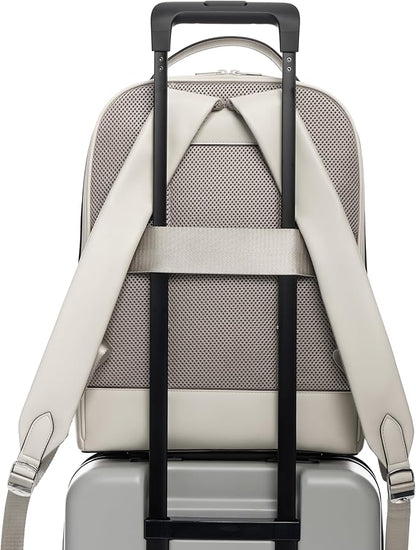 Comfyable x Edition Premium Vegan Leather Backpack for 13" 14" 15" 16" Laptops, Business Trip Backpack with Trolley Strap & YKK Zipper, Water-repellent Durable Bag for Men Women, Daypack for Work