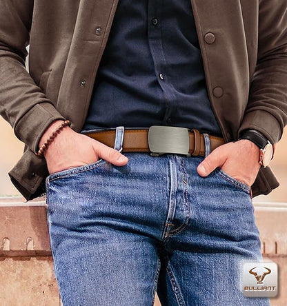 BULLIANT Men's Ratchet Belt Nontrimmable-Click Belt Adjustable for Men Gift Lightweight 1 3/8"