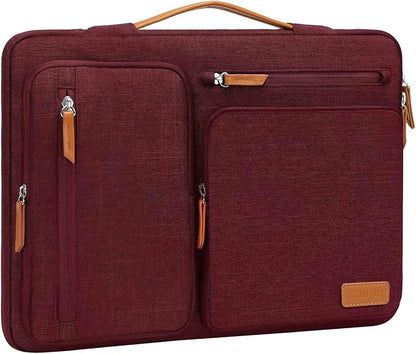 MOSISO 360 Protective Laptop Case 16 inch, 15-15.6 inch Laptop Sleeve Compatible with MacBook Pro 16, HP Acer Dell Lenovo ASUS, Side Open Carrying Case with 4 Zipper Pockets&Handle, Wine Red