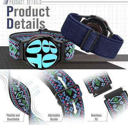 18mm Quick Release Elastic Nylon Band Compatible with Garmin Venu 4 41mm/3S 41mm/Venu 2S/Vivoactive 4S/Vivomove 3S/Active S/Forerunner 265S(42mm)/255S/Fossil Women's Gen 6 42mm/5E 42mm Women Men