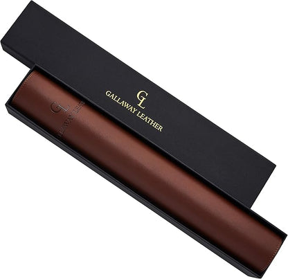 Gallaway Leather Desk Mat, Office Writing Desk Pad, Large 36" x 17" Dark Brown, for Top of Desks, Gift Ready Elegant Computer Desk Cover Protector PU Leather