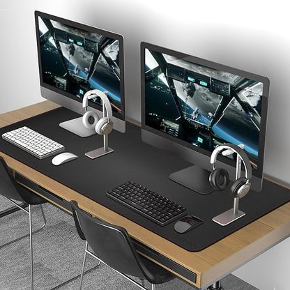 ZORESYN Desk Pad (59.1"x19.7"), PU Leather Desk Blotter Protector, Large Gaming Mousepad Desk Mat - Waterproof Non Slip Base Keyboard Extended Mouse Mat (Black)