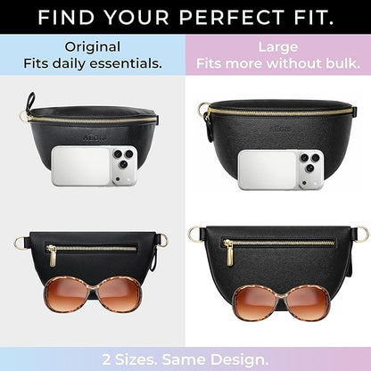 Leather RFID Anti Theft Sling Bag for Women, Pickpocket Proof Travel Crossbody Bag, RFID Blocking Crossbody Purse for Women