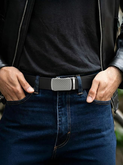 CHAOREN Mens Belt Leather Ratchet Belt - Customizable Fit, Effortless Style (35mm)