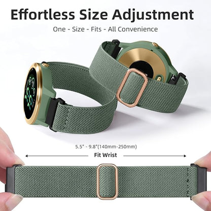 GEAK 20mm Quick Release Replacement Wristband Compatible with Garmin Vivoactive 6 / Vivoactive 3 /Vivoactive 5 Watch Band, Adjustable Stretchy Nylon Solo Loop Elastic Straps for Venu/Venu Sq Men Women