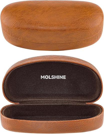molshine Hard Shell Sunglasses Case,Classic Large Glasses Case for Sunglass, Eyeglasses with Cleaning Cloth, Pocket