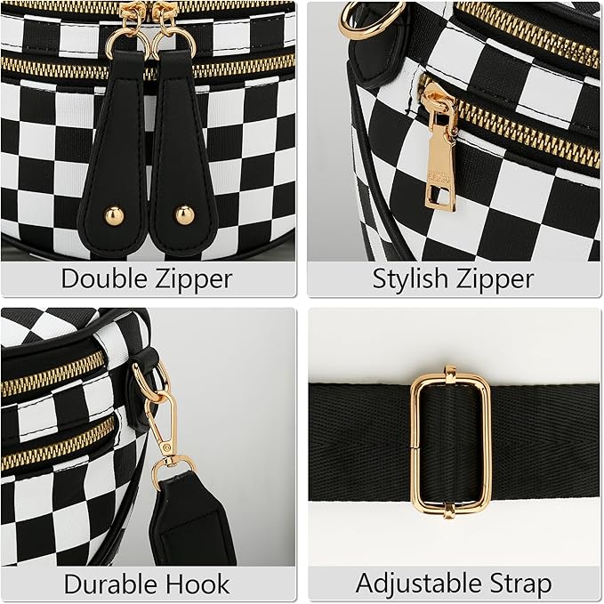 KKXIU Crossbody Sling Bag for Women Trendy Fanny Pack Vegan Leather Chest Bag | Trendy