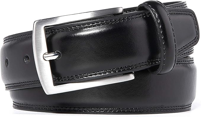 Fabio Valenti Genuine Leather Dress Belts For Men - Mens Belt For Suits, Jeans, Uniform With Single Prong Buckle