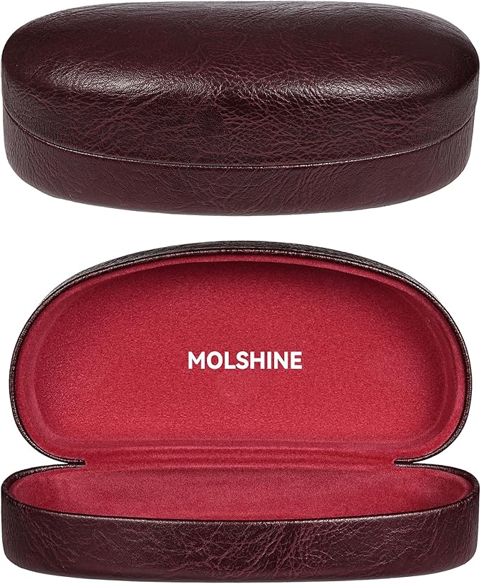 molshine Hard Shell Sunglasses Case,Classic Large Glasses Case for Sunglass, Eyeglasses with Cleaning Cloth, Pocket