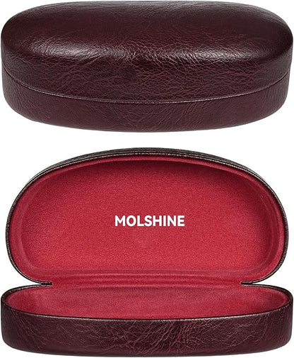molshine Hard Shell Sunglasses Case,Classic Large Glasses Case for Sunglass, Eyeglasses with Cleaning Cloth, Pocket
