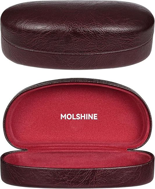 molshine Hard Shell Sunglasses Case,Classic Large Glasses Case for Sunglass, Eyeglasses with Cleaning Cloth, Pocket