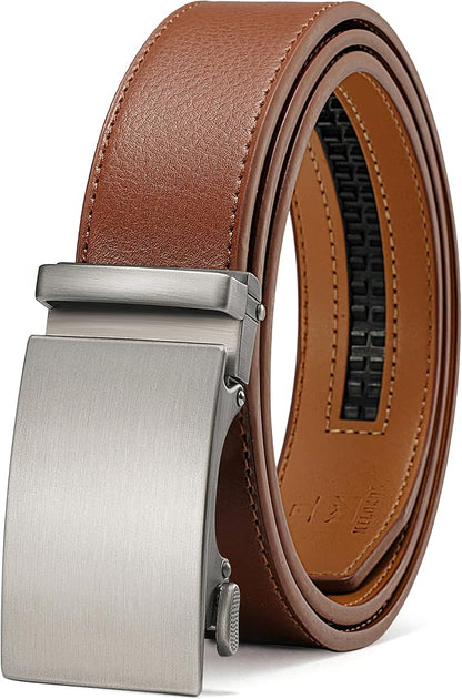 MILORDE Men's Leather Ratchet Belt - 35mm - Customizable Fit