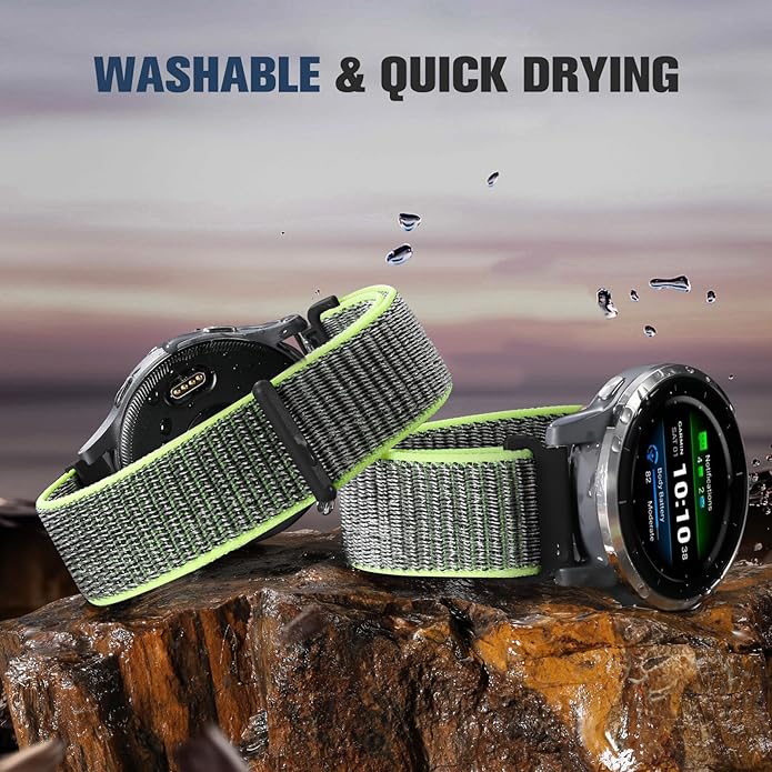 18mm 20mm 22mm Hook and Loop Watch Band Compatible with Garmin Vivoactive 5/ Vivoactive 6/ Vivoactive 3, Soft Nylon Breathable Sport Strap for Venu 2S/ Venu3S/ Forerunner 265s,Venu 3/ Venu 2 Men Women