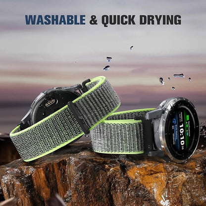 18mm 20mm 22mm Hook and Loop Watch Band Compatible with Garmin Vivoactive 5/ Vivoactive 6/ Vivoactive 3, Soft Nylon Breathable Sport Strap for Venu 2S/ Venu3S/ Forerunner 265s,Venu 3/ Venu 2 Men Women