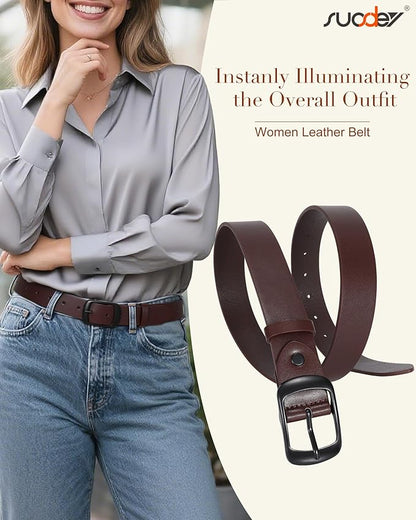 SUOSDEY Women Belts For Jeans Dresses Pants Ladies Leather Waist Belt with Elegant Buckle, Width 1.3"