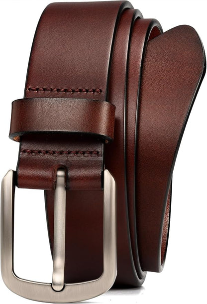 WOLFANT 1.5" Top Full Grain Leather Belt for Men in Gift Box,100% Italian Real Solid Leather
