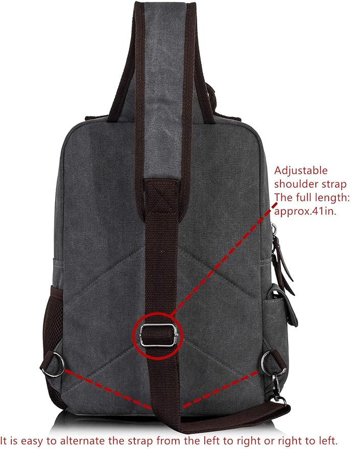 Leaper Retro Crossbody Bag Sling Bag Canvas Messenger Bag for Men Women Shoulder Bag Crossbody Handbags Satchel Travel Bag