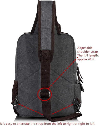 Leaper Retro Crossbody Bag Sling Bag Canvas Messenger Bag for Men Women Shoulder Bag Crossbody Handbags Satchel Travel Bag