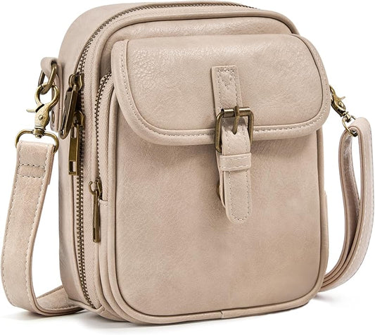 Crossbody Bag for Women Men, Vegan Leather Anti-Theft Messenger Shoulder Bag, Vintage Cross Body Purse with Card Slots