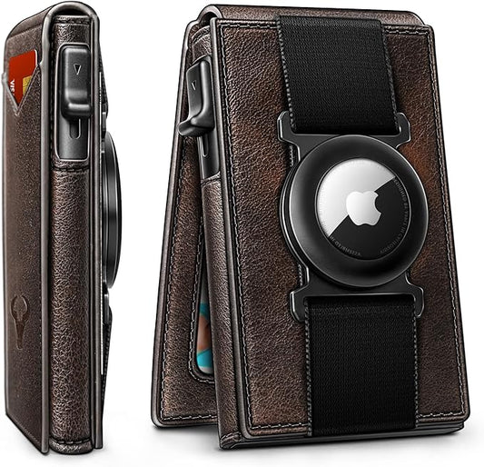BULLIANT Men Wallet Gift Boxed,Slim Front Pocket Wallet Money Clip Card Holder 3.8"x2.7",Pop-up Access