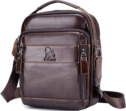 Premium Leather Men's Crossbody -Organized Storage & Durable,Stylish for Daily Carry