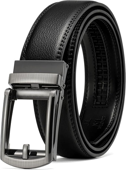 MILORDE Men's Leather Ratchet Belt - 35mm - Customizable Fit