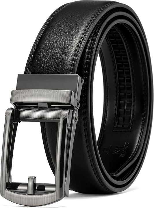 MILORDE Men's Leather Ratchet Belt - 35mm - Customizable Fit