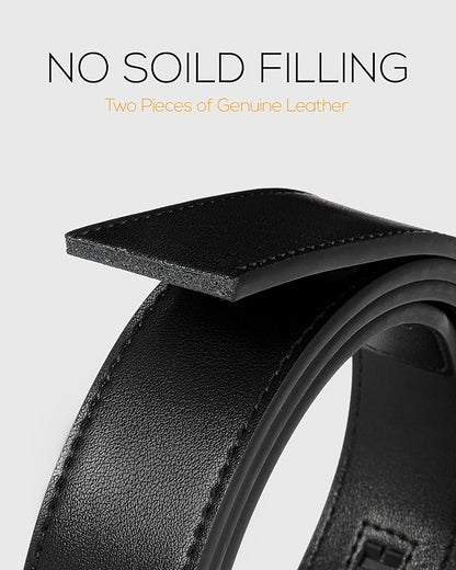 CHAOREN Mens Belt Leather Ratchet Belt - Customizable Fit, Effortless Style (35mm)