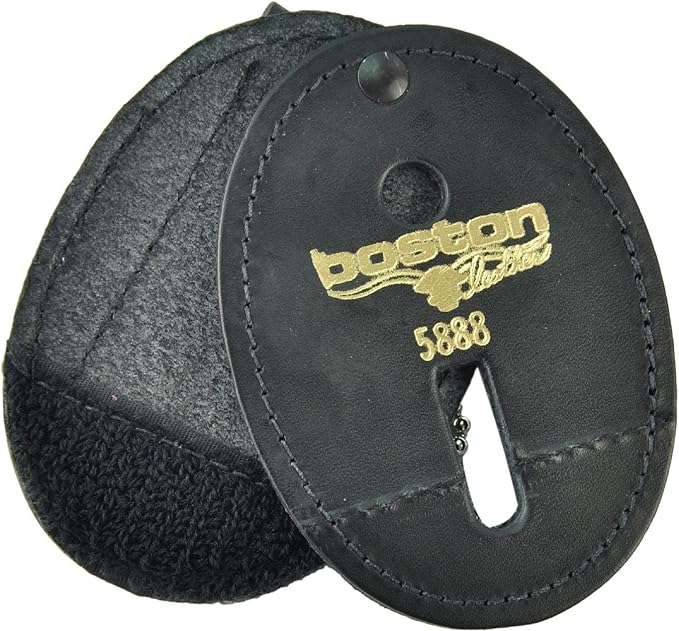 Boston Leather Oval Badge Holder with Swivel Plain Finish with Chain