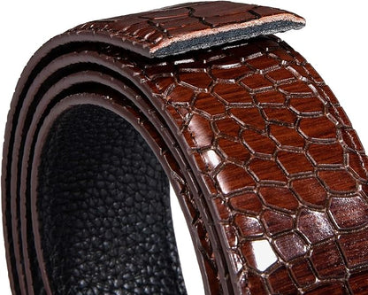 Barry.Wang Mens Belts Leather Ratchet Automatic Buckle Slide Click 1 3/8" Designer Dress Fashion Classic Casual Work Business