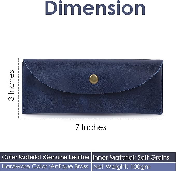 Leather Sunglasses Case Genuine Eyeglass Holder Reading Glasses Protector Vintage Eyewear Storage for Men and Women