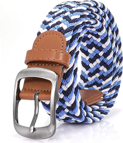 XZQTIVE Braided Belt Stretch Belt for Men and Women Multicolored Woven Golf Belt Elastic Jean Belts